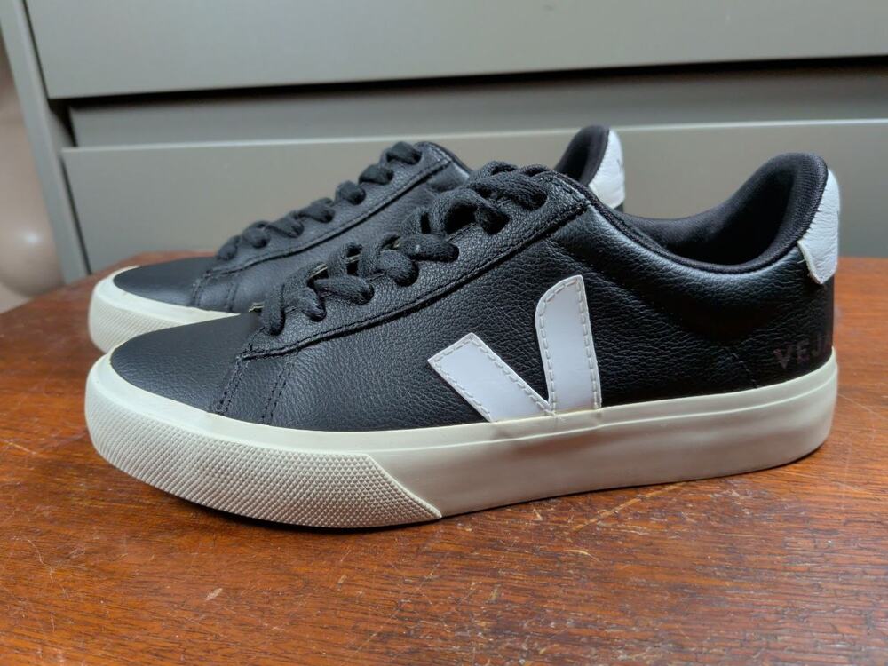VEJA Esplar Black White Leather Low Top Sneakers Women's US 6 EU37